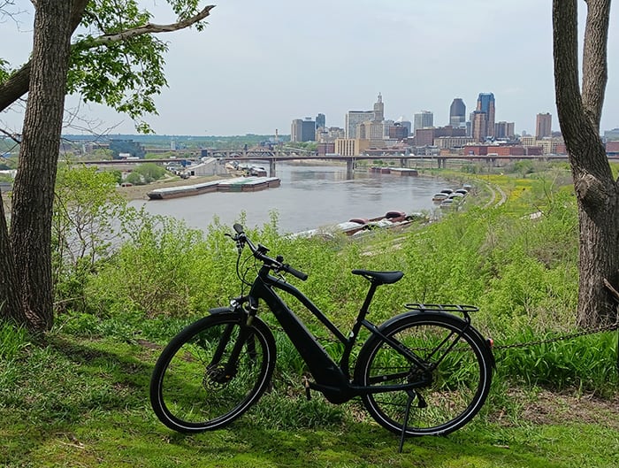 Bike with view of St. Paul in background